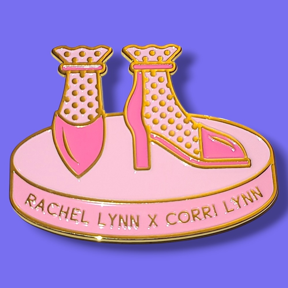 RLXCL Pink Shoe Heels Enamel Pin Rachel Lynn Corri Lynn Y2K Aesthetic‎
